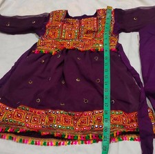 Handmade Kuchi Afghan Child's Dress: Embroidered Eid Girl's Frock