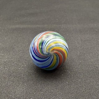 Vintage German Handmade Colorful Joseph's Coat Marble 1 3/16" Mint