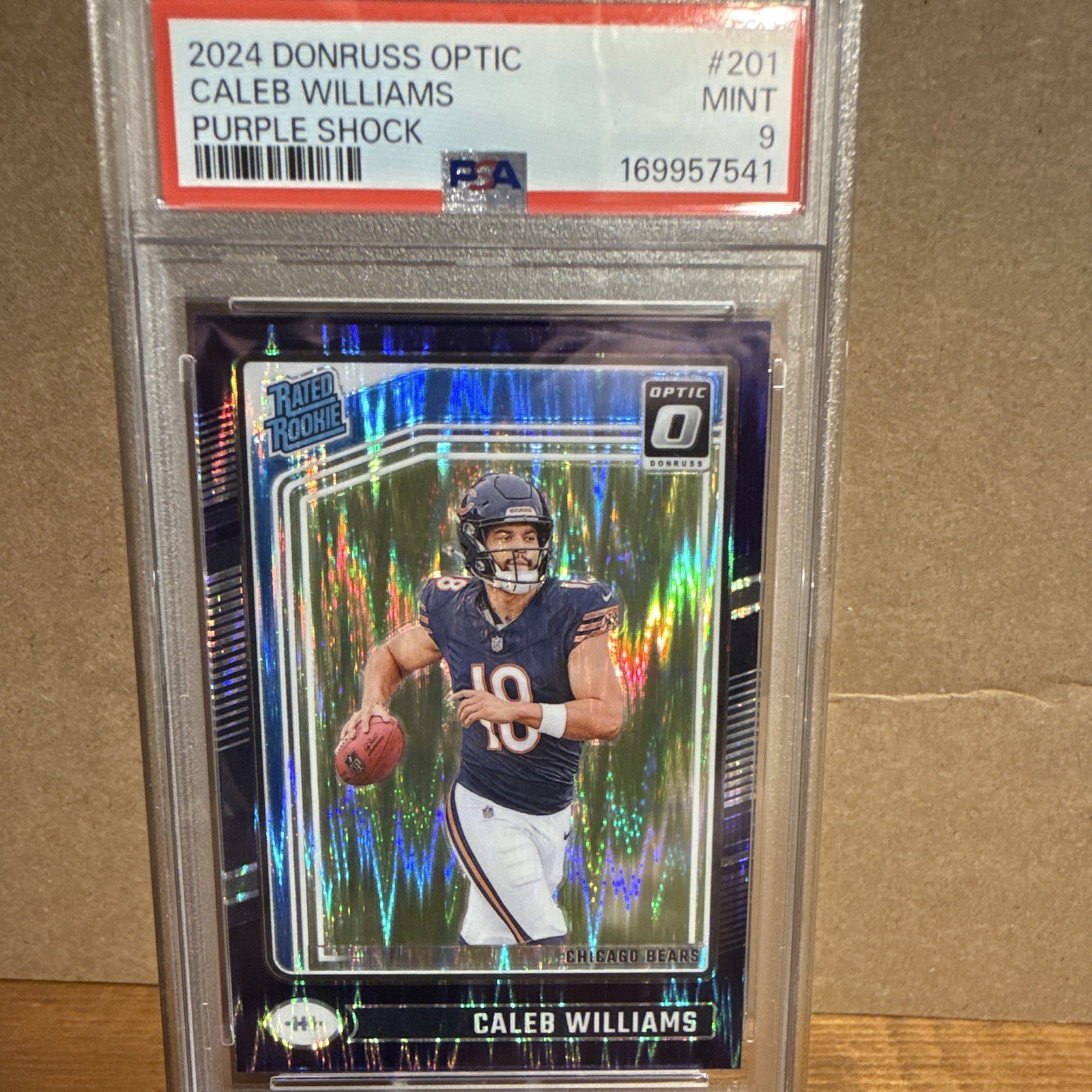 Panini 2024 Donruss Optic Rated Rookie Caleb Williams Bears #201 PSA 9 view 1