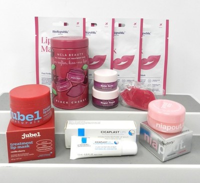 Lip Care Set NCLA Black Cherry Biorepublic Jubel Lip Mask Cicoplast Via Pout