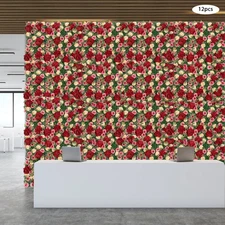 12Pcs Artificial Flower Wall Panel  Backdrop Wedding Rose Hydrangea Flower Decor