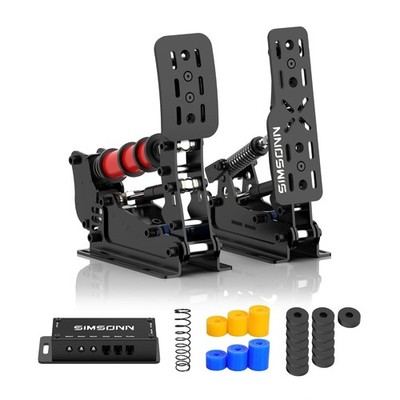 SIMSONN Plus X Sim Racing Simulator Pedals, HE Hydraulic Pedals (carbon black)