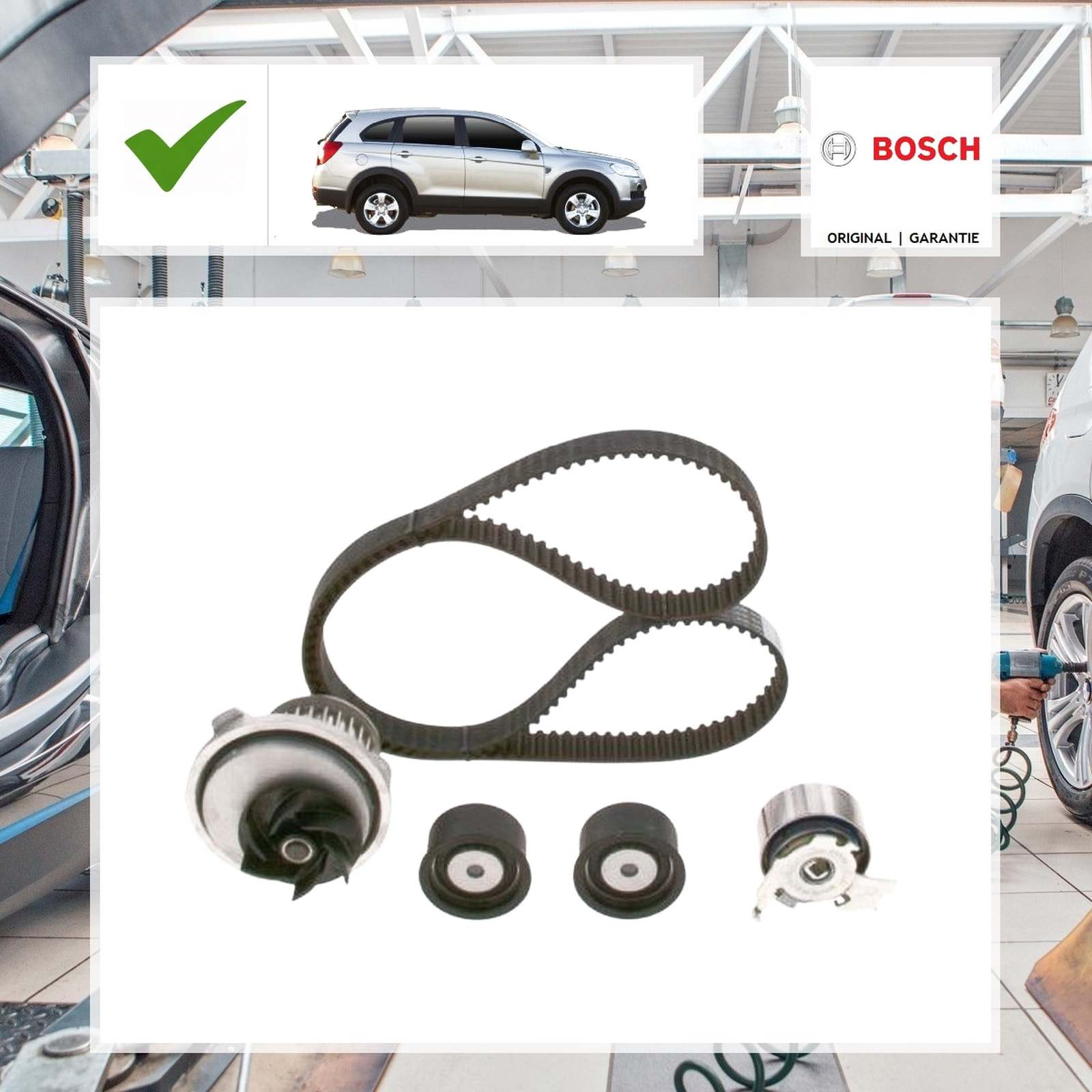 Bosch Wasserpumpe + Zahnriemensatz CHEVROLET CAPTIVA (C100, C140) 2.4
