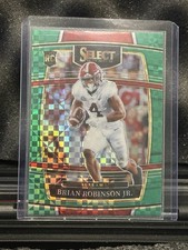2022 Panini Select Draft Brian Robinson Jr. #84 Green Checkered Prizm RC Alabama
