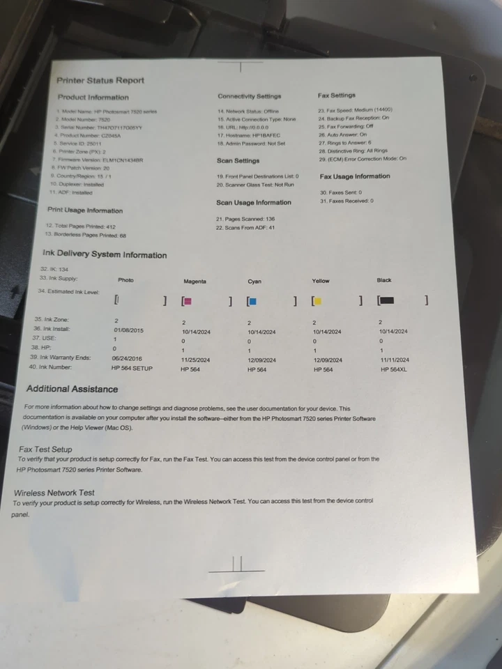 HP Photosmart 7520 All-in-One Tintenstrahldrucker Touchscreen WLAN Foto Top Tier - Bild 4 von 4