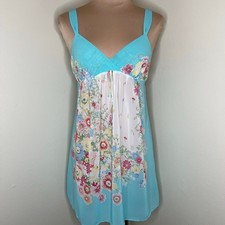 90s Oscar De La Renta Pink Label Babydoll Nightgown Small Chemise Floral Nighty