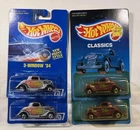 Hot Wheels 3-window ‘34 Classics Blue Card #257 Purple Silver Vintage Lot Of 4