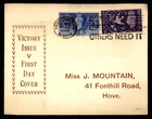 Mayfairstamps Great Britain FDC 1946 victory Issue Dual Frank First Day Cover aa