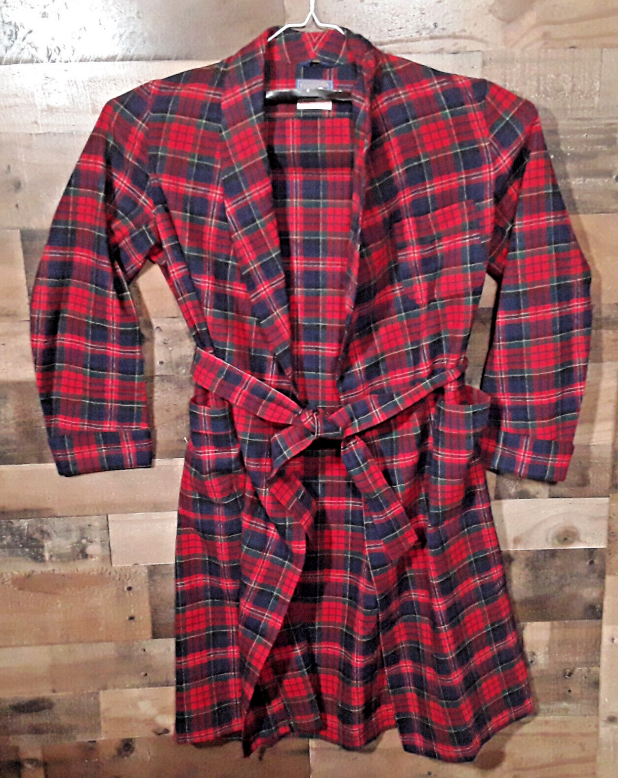 VTG Pendleton Wool Robe Macpherson Red Tartan Pla… - image 1