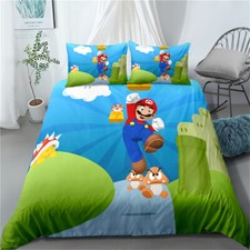 Twin/Full/Queen/King Bed Duvet/Quilt Cover Set Pillowcase Super Mario Sewer
