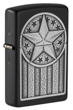 ZIPPO "USA METAL FLAG" MATTE BLACK EMBLEM LIGHTER * NEW IN BOX *