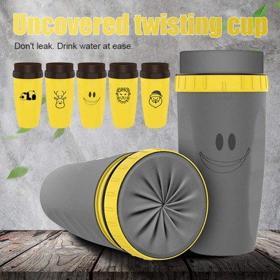 Twist Seal Tumbler with Straw   300ml Double Wall Lidless Cup for Kids & Adults