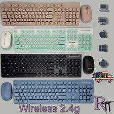 Mini 2.4G Wireless Keyboard and Mouse Combo Round Keys Computer Laptop Mac Apple