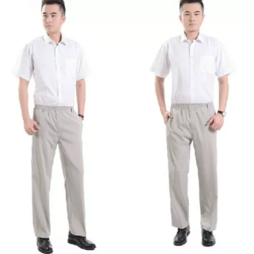 Hombres Pantalones Pantalones Pierna Recta Cintura Elástica Negocios Formales Sueltos Verano Negro - Imagen 2 de 19