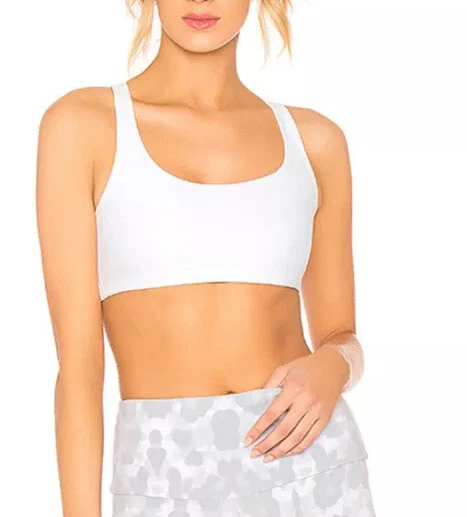 Onzie Chic Sports Bra Crisscross White Criss Cross Strap Back New Sze S/m