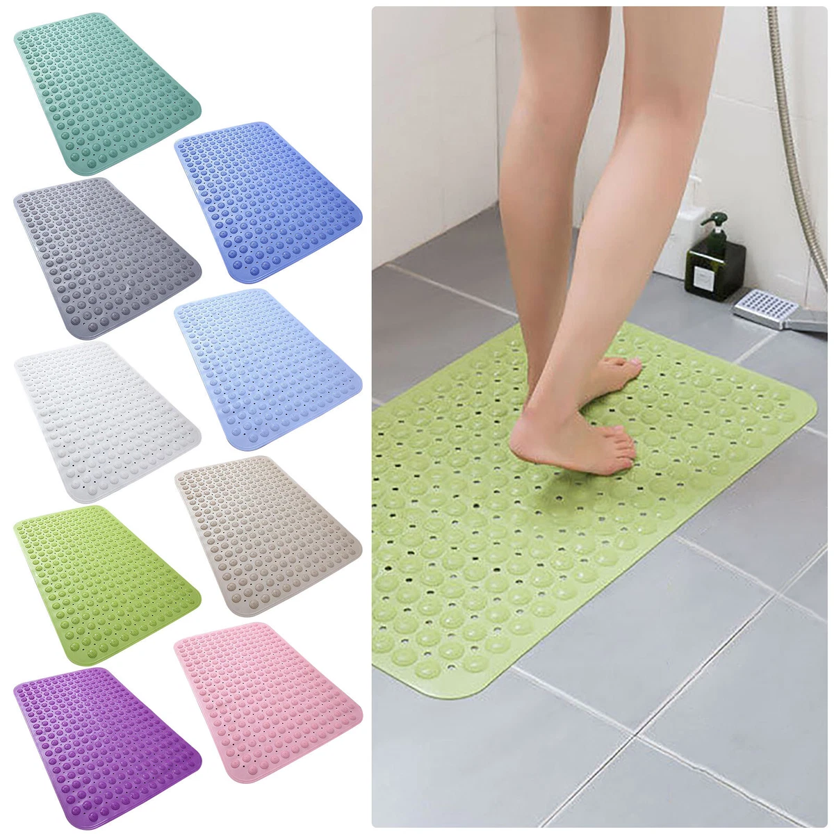 Square Shower Mat Extra Large Non Slip Mat For Elderly & Kids Bathroom  Products