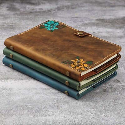 Genuine Leather Journal for women A5 A6 6 ring Leather Refillable Planner Binder