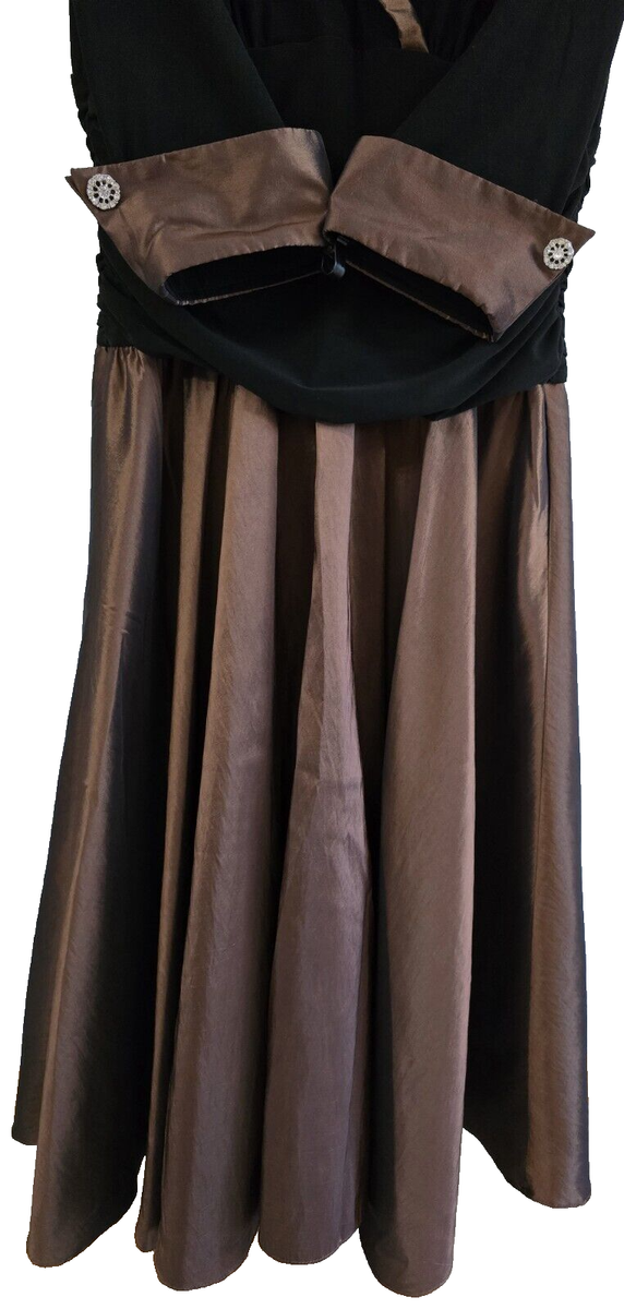 Jessica Howard jersey taffeta 3/4 sleeve portrait collar ruched A-line midi  - 14 | eBay