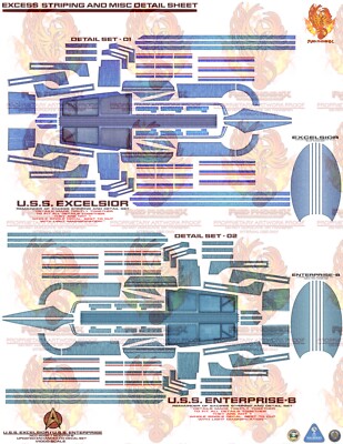 スタートレックU.S.S. Excelsior Aztec Decal Set 1/1000 Excelsior Aztec Decals — Wiley's Model Decals