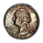 1961 25c Washington Quarter - PQ Speckled Rainbow Toning - BU - VIDEO - Z4725