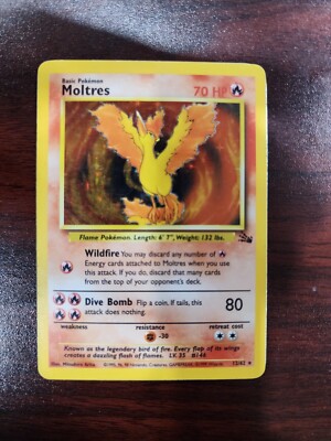 moltres holographic pokemon card value MOLTRES - 12/62 - Fossil - Holo - Pokemon Card