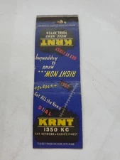 KRNT 1350 KC CBS Network Radio Station Matchbook Cover