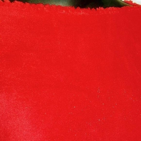 GROOVY GLAM Red Handmade Plush Poncho - Image 3 of 3