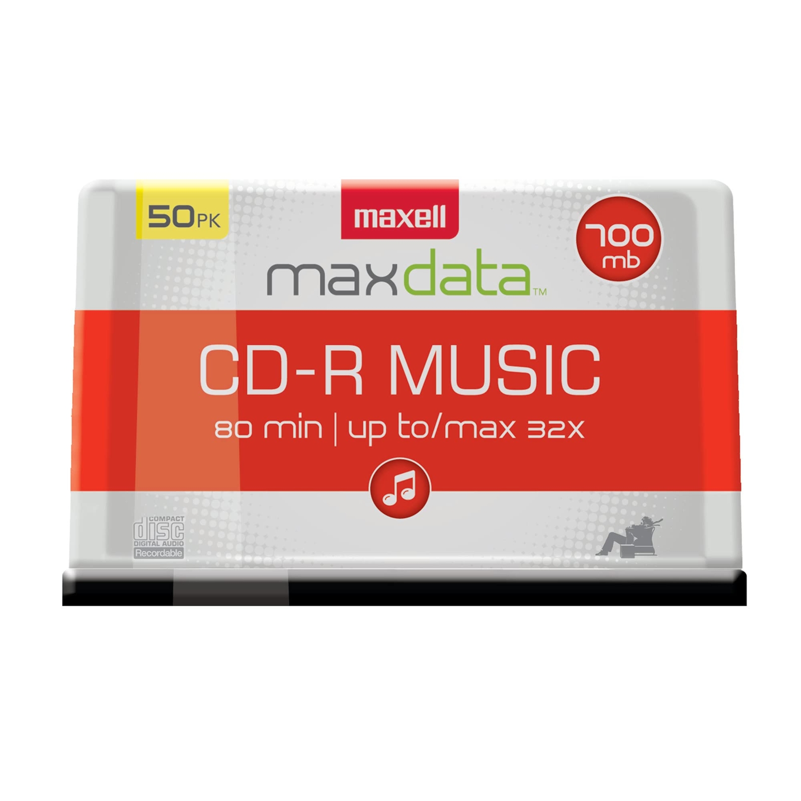Maxell CD-R Music Spindle Audio only Blank Media 50-pack(625156)