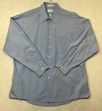 Van Heusen Button Up Shirt Men s Long Sleeve Size XL 17.5 34/35 Blue