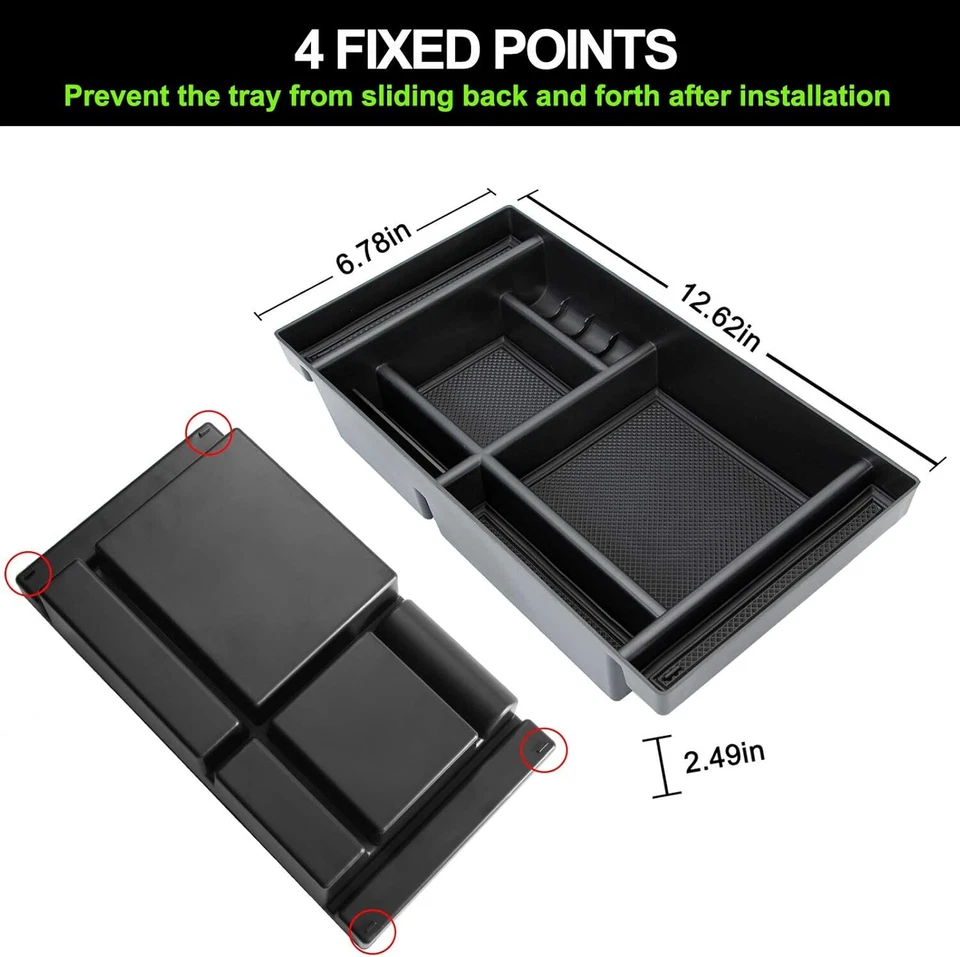 Caja bandeja organizadora consola central para automóvil GMC Sierra 1500/2500HD/3500HD 2020-24 Foto 2 de 4