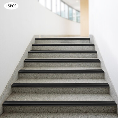 15Pcs PVC Stair Edge Protector Staircases Porch Anti-Slip Waterproof Trim Strips