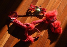 Red Devil Set Headband Choker Tail Halloween Costume Red 5 Piece Costume Set