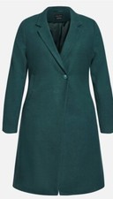 City Chic Nwt Xs 14 Effortless Chic Emerald Green Women's Winter Elegant Coat