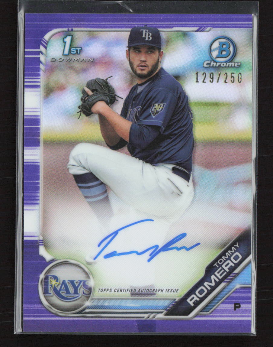 2019 Bowman #CPA-TR Tommy Romero Chrome Prospect Auto Purple Refractor /250 (JB)