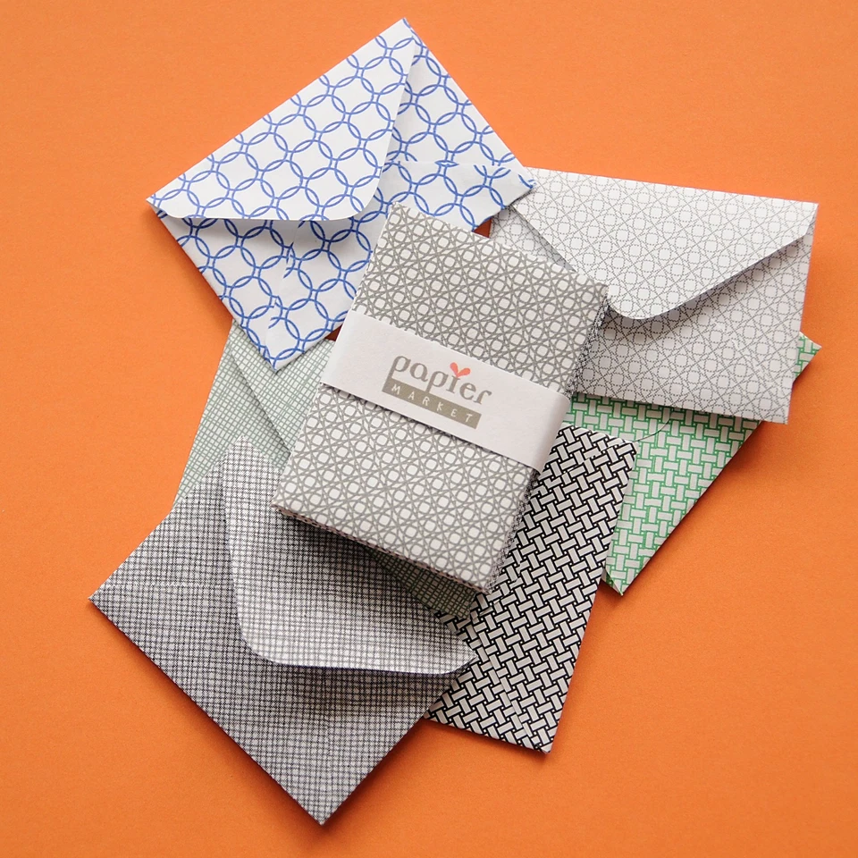 Mini envelope in assorted pattern or kraft paper, 2.25" x 1.5", handmade [30/pk] - Image 3 of 4