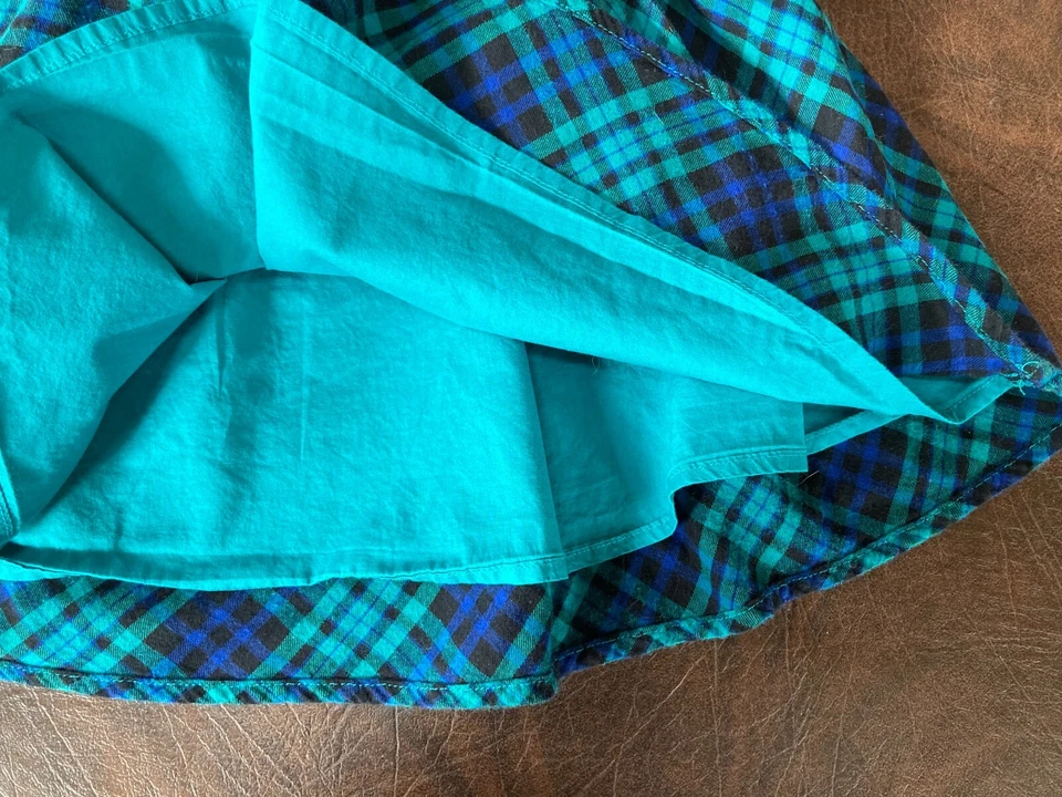 Falda a Cuadros Niña Talla L 10-12 TOTAL GIRL Algodón Negro/Verde/Azul Foto 3 de 4