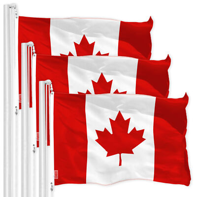 G128 3 Pack: Canada Canadian Flag 2x3 Ft LiteWeave Pro Series Printed 150D Poly