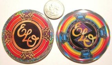 ELO PIN BUTTON SET Electric Light Orchestra Jeff Lynne UFO Logo Rare HOLOGRAPHIC