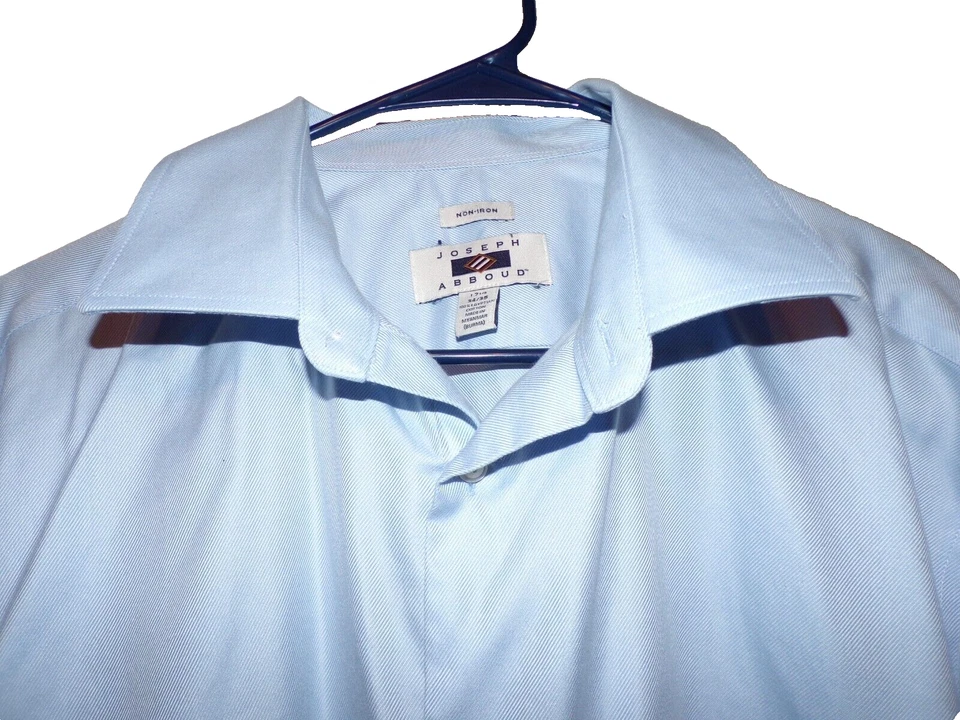 2 camisas masculinas XL Joseph Abbou 17.5 34/35 azul croft/barrow listra branca cinza MR - Imagem 2 de 4