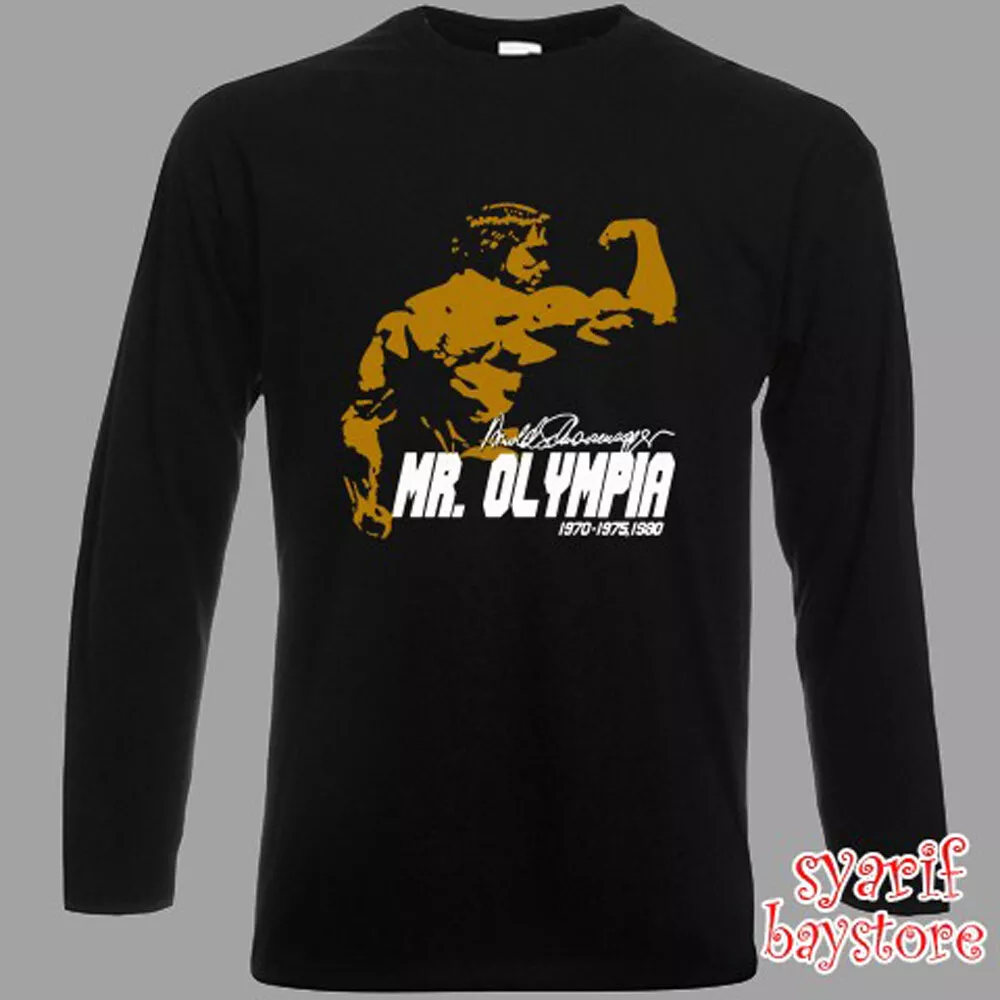 Arnold Schwarzenegger Mr. Olympia Long Sleeve Black T Shirt Size S