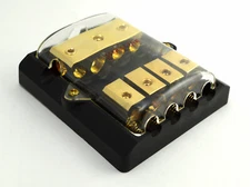 3 4-Gauge In 4 8-Gauge Out Gold Plated AGU Fuse Holder Distribution Block 240AMP