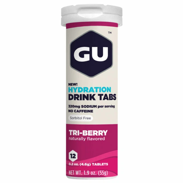 Barras de energía y resistencia GU Tablet, bebidas y pastillas