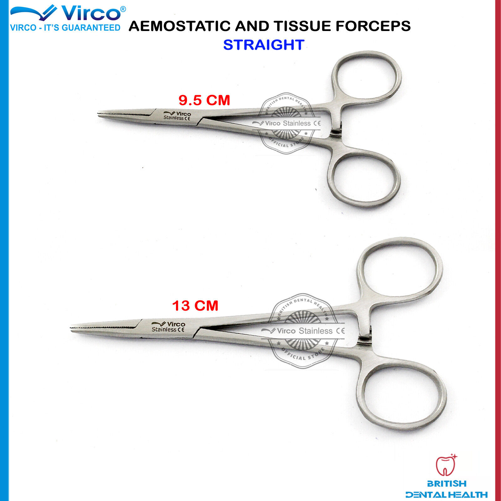 MOSQUITO HAEMOSTATIC STRAIGHT FORCEPS CLAMP SET SMALL 9.5CM LARGE 13CM SURGICAL