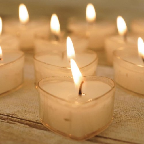 48 pcs 2" White Heart Votive Tealight Candles Wedding Party Centerpieces Sale - Picture 8 of 8