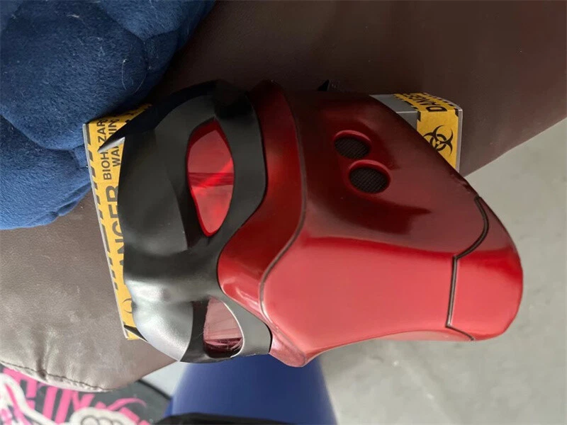 Red Hood Jason Todd Helmet LED Eyes Half Face Mask 3D Printed Cosplay Props Gift