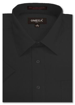 Mens Solid SHORT SLeeve Premium Regular fit Dress Shirts, 26 colors, size S~5XL