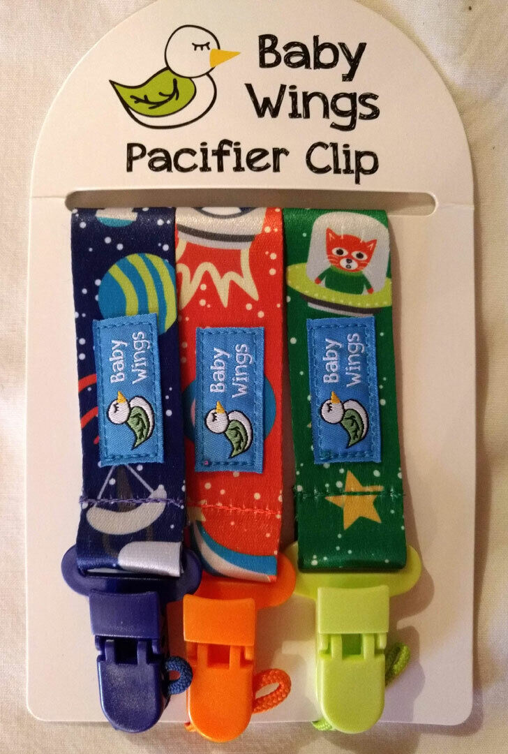 Lot of 2 - Baby Wings Pacifier Clips Pack of 3 - 6 Total NEW
