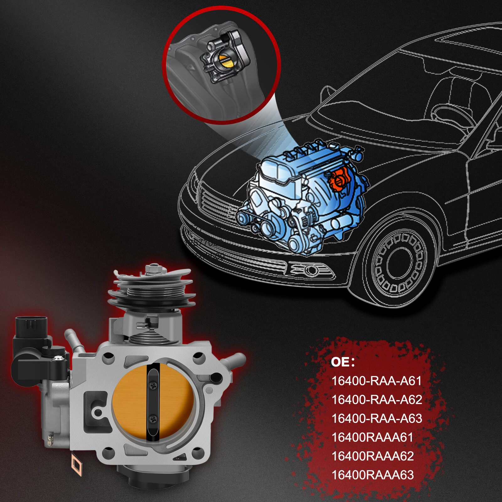 電子スロットルボディ 16400-RAA-A61 16400-RAA-A62 E100742 ホンダ
