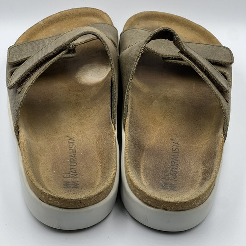 El Naturalista Brown Leather Hook Loop Slide Sandals 5090 Women’s Shoe Sz. 40 /9 - Picture 5 of 7