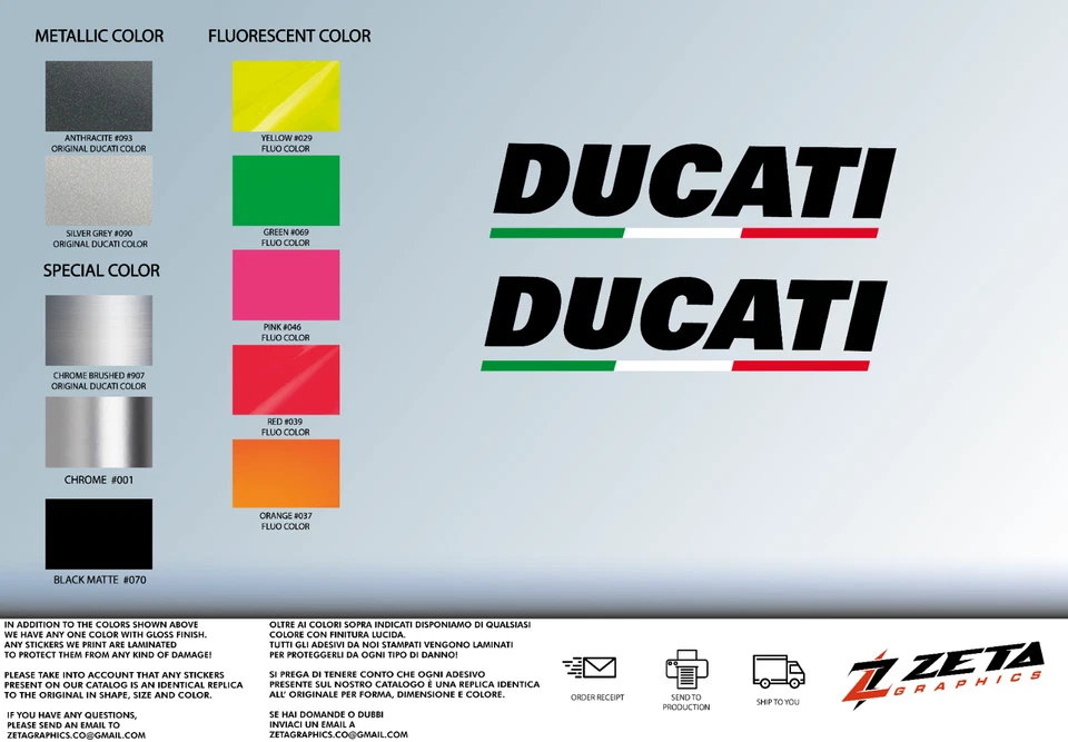 Juego de 2 pegatinas para cola Ducati 848 1098 1198 Foto 3 de 4